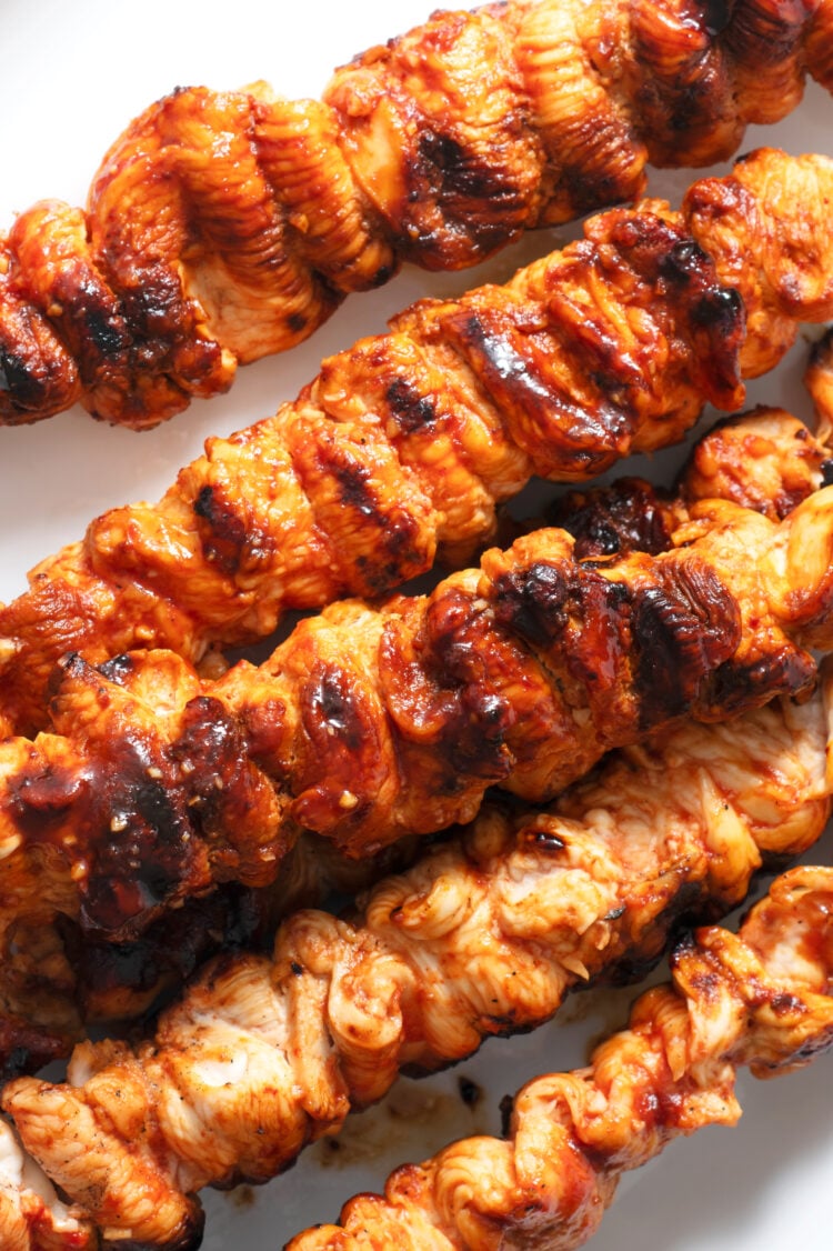 Grill up some chicken skewers instead of plain old hamburgers and hotdogs. 