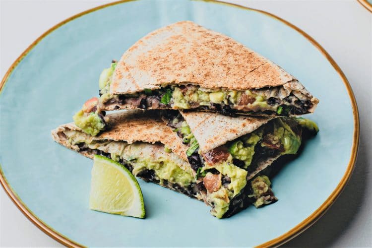 Plant-Based Bean and Avocado Quesadillas