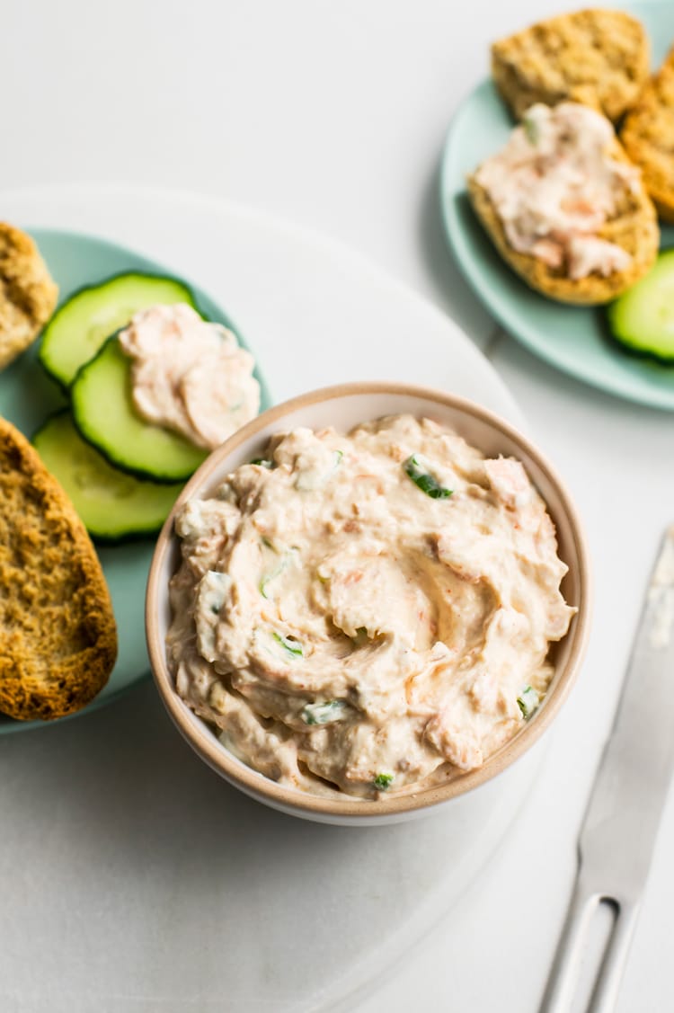 Skinny Smoked Salmon Dip as an appetizer