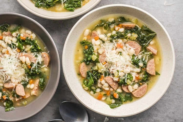 Crock-Pot Sausage, White Bean, and Kale Stew