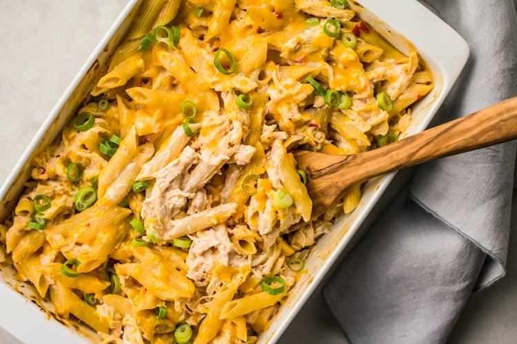 Buffalo Chicken Pasta Casserole