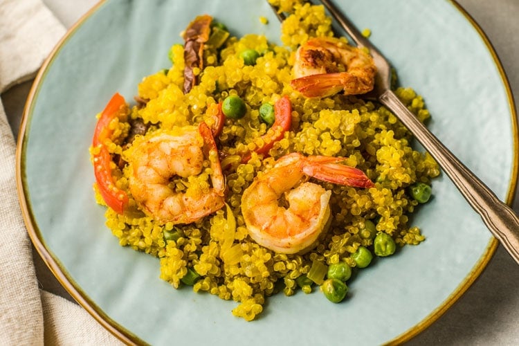 Quinoa and Shrimp Paella