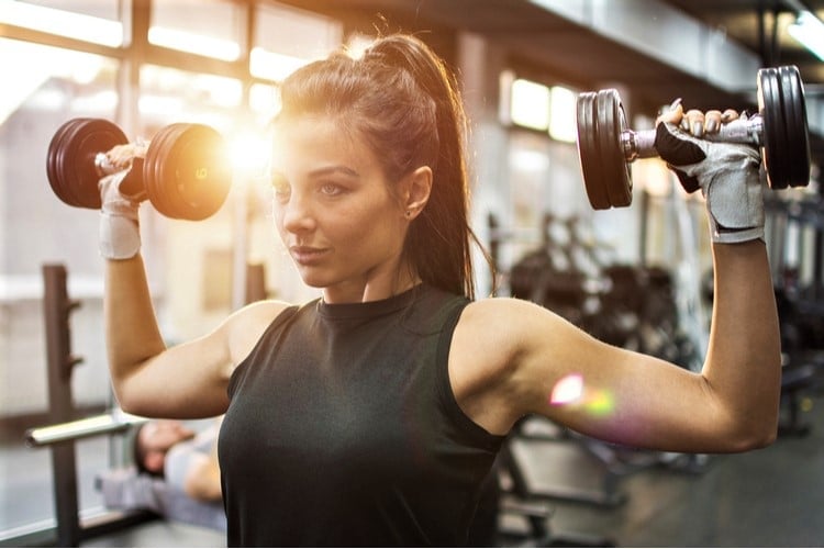 Tone and Strengthen your upper body with dumbbell shoulder press. 