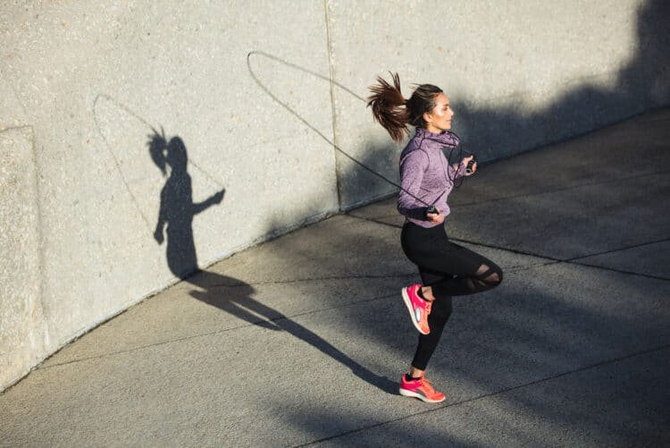 Jumping rope is a great exercise to get your heart rate up when you build your own HIIT workout.